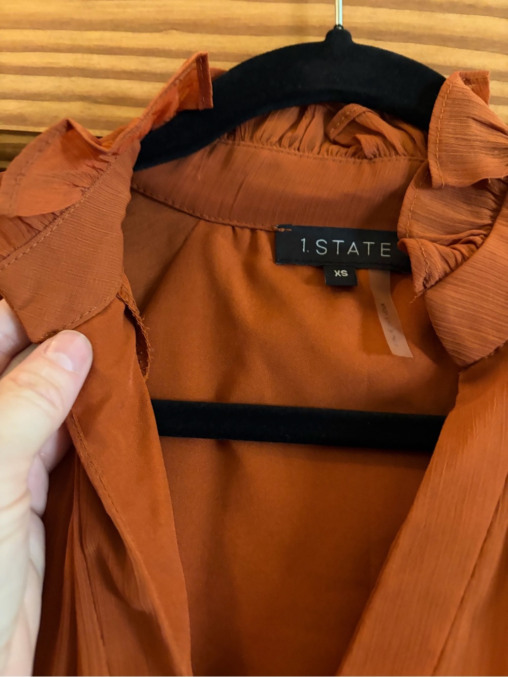 1. State Rust Tiered Ruffle-Neck Tunic - Picture 2 of 3